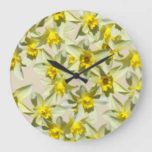 Beautiful Daffodils Flowers Wall Clock Große Wanduhr