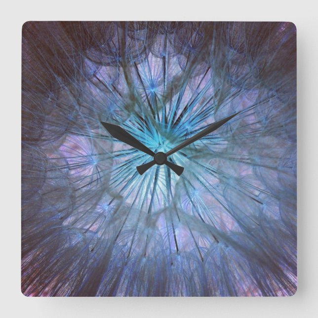 Beautiful Dandelion Puff Quadratische Wanduhr (Vorderseite)