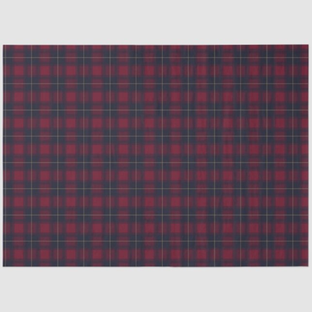 Beautiful Dark Blue und Red Kariert Seidenpapier (Vorderseite)