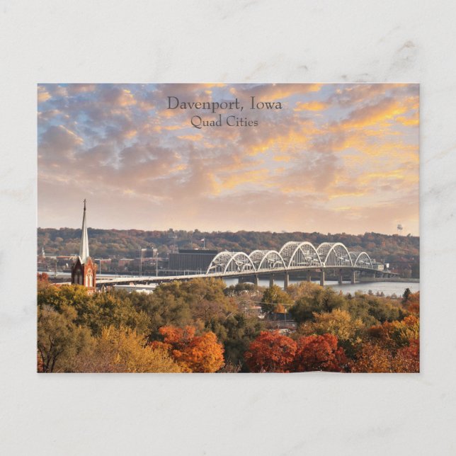 Beautiful Davenport Iowa Quad Cities Postcard Postkarte (Vorderseite)
