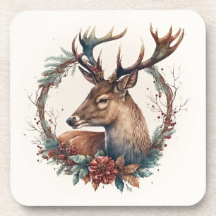 Beautiful Deer Winter Holidays/Christmas Coasters Getränkeuntersetzer
