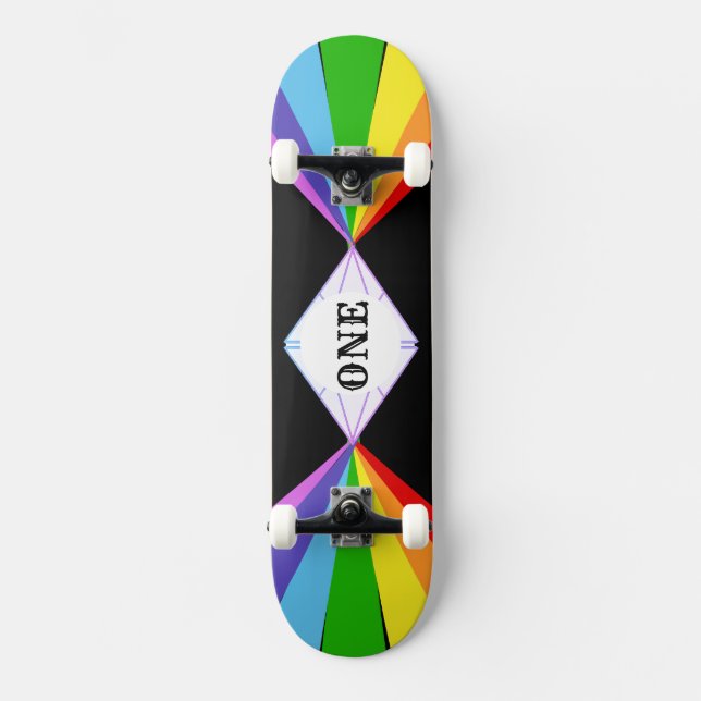 Beautiful Diamond & Rainbow Skateboard (Vorderseite)