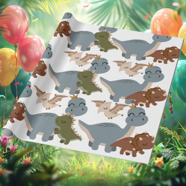 Beautiful Dinosaurier Boho Wrapping Paper Geschenkpapier (Beautiful Dinosaurs Boho Wrapping Paper)