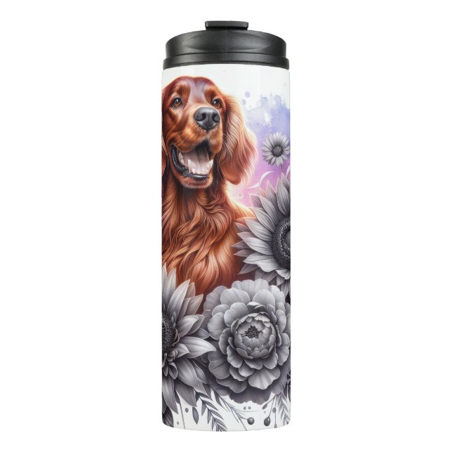 Beautiful Dog Irish Setter Dog Thermosbecher (Vorderseite)