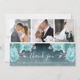 Beautiful Dusty Blue Wedding Vielen Dank Dankeskarte