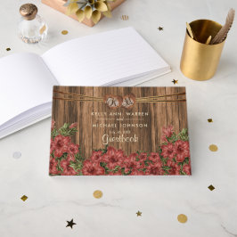 Beautiful Dusty Rose Blume on Wood - Gästebuch