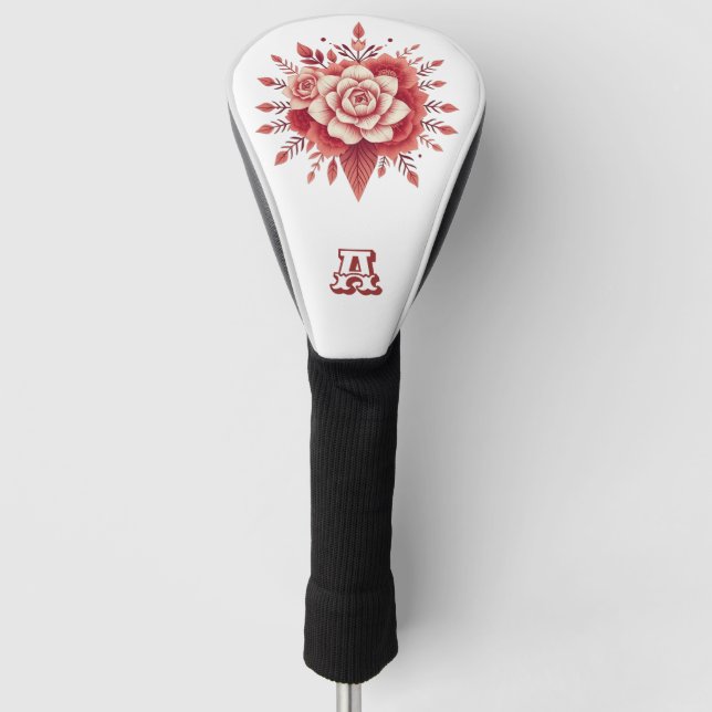 Beautiful Dusty Rose Boho Floral Custom & Stylish Golf Headcover (Vorderseite)