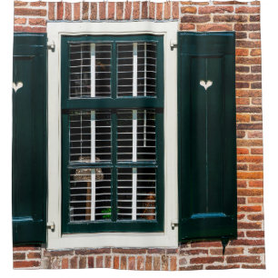 Beautiful dutch traditional houses. Brick wall wit Duschvorhang