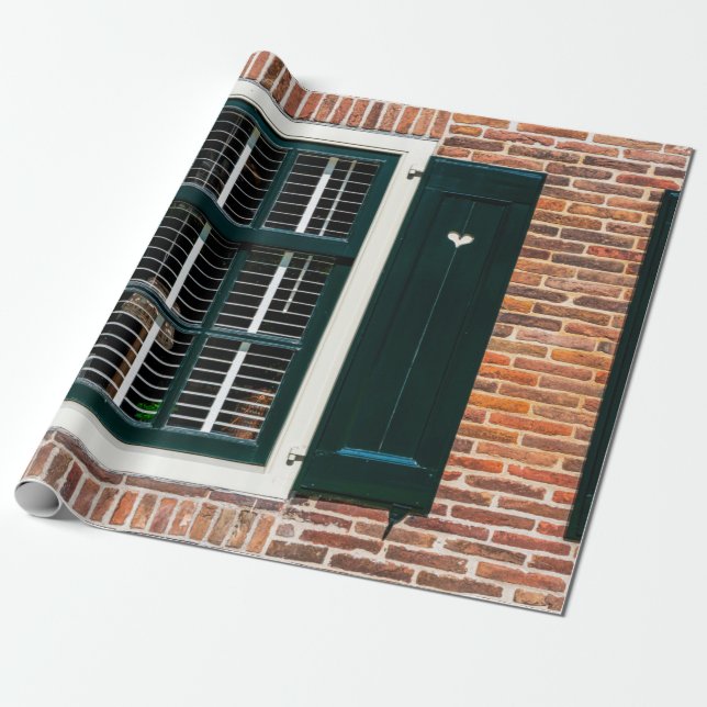 Beautiful dutch traditional houses. Brick wall wit Geschenkpapier (Ungerollt)