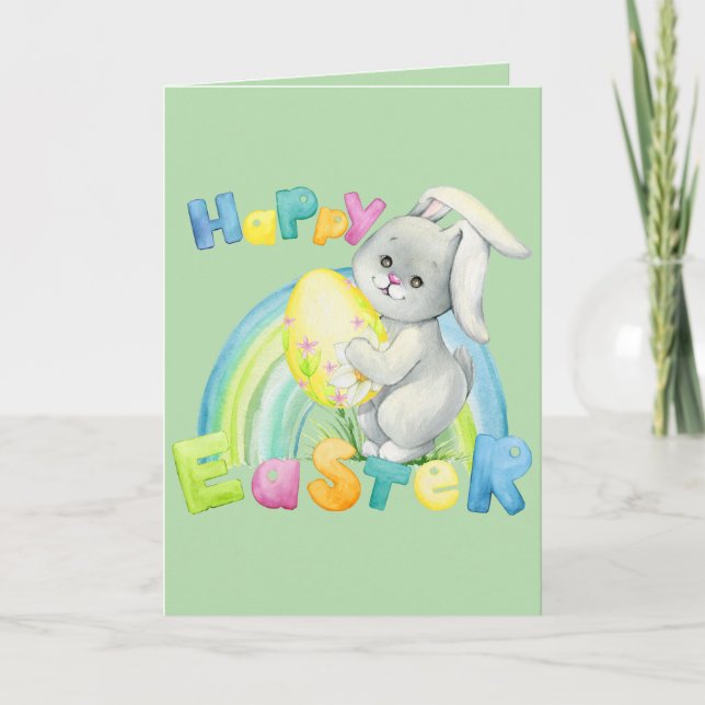 Beautiful Easter card with sweet baby animals Karte (Vorderseite)
