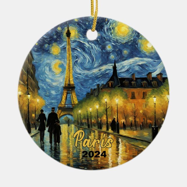 Beautiful Eiffel Tower Paris Souvenir Keramik Ornament (Vorne)