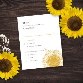 Beautiful + Elegante Sonnenblumen Hochzeit im Herb RSVP Karte