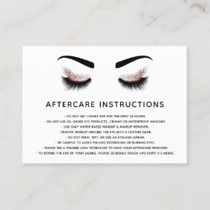 Beautiful Eye Rose Gold Glitzer Läsionen Aftercare Empfehlungskarte