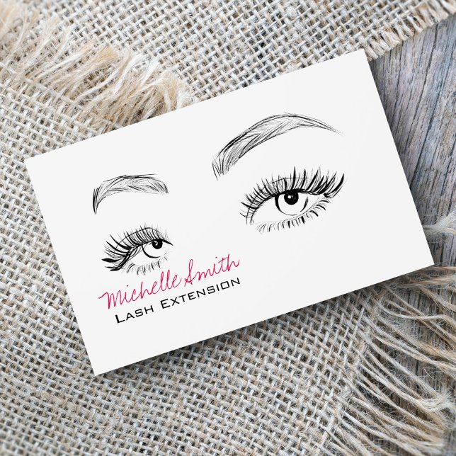 Beautiful eyes Long lashes Lash Extension Business Visitenkarte (Von Creator hochgeladen)