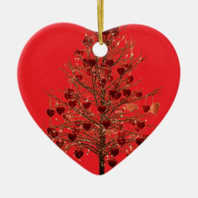 Beautiful Faded Flowers on a Valentines Day Tree C Keramik Ornament (Vorne)