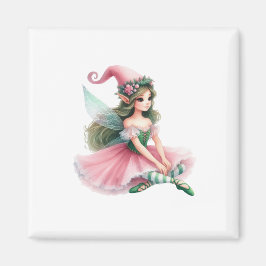 Beautiful Fairy Gnome with Striped Tights Women's Magnet