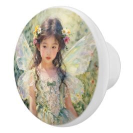 Beautiful Fairy with Flowers | Fairytale Keramikknauf
