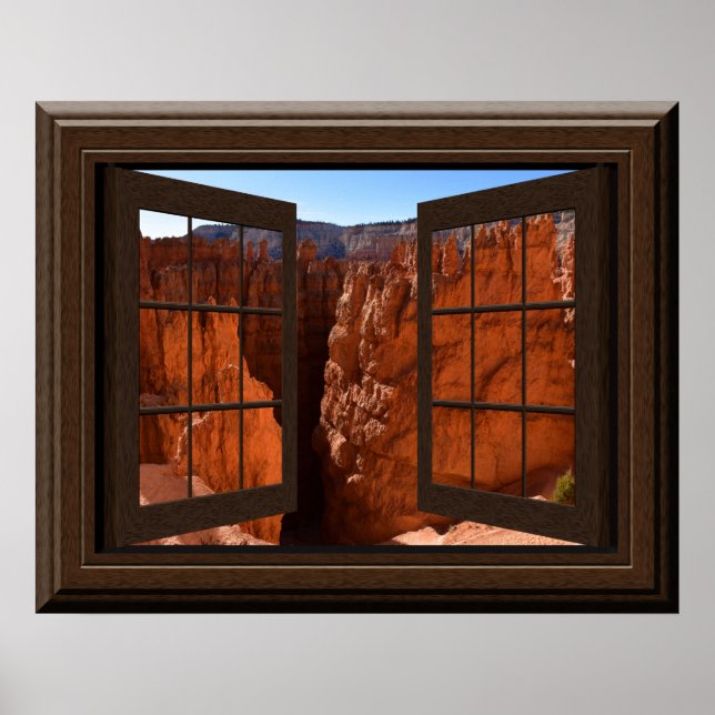 Beautiful Fake Window View Bryce Canyon Utah Poster (Vorne)