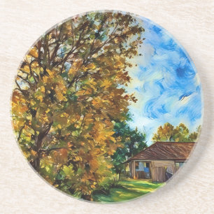 Beautiful Fall Day Picture Sandstone Untersetzer