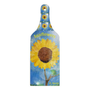 Beautiful Fall Sunflower Glistens Schneidebrett