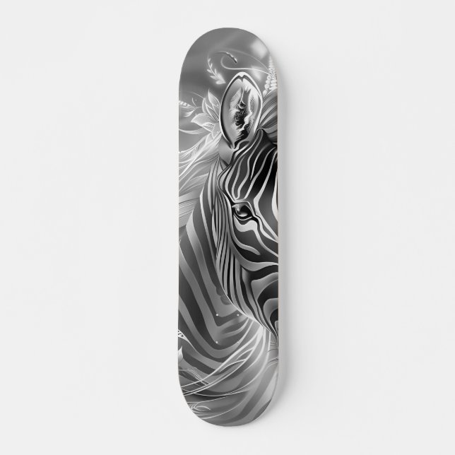 Beautiful Fantasy Gray Scale Zebra Skateboard (Vorne)