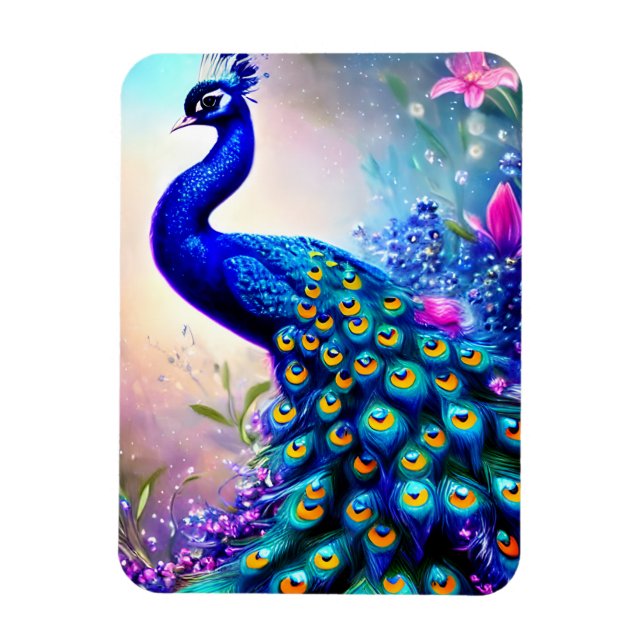 Beautiful Fantasy Peacock Magnet (Vertikal)
