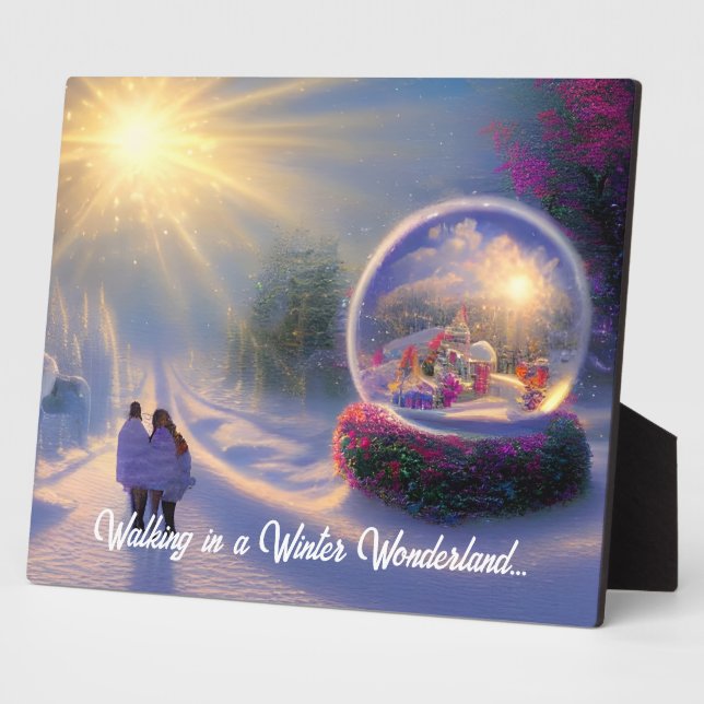 Beautiful Fantasy Snow Globe Holiday Tabletop Fotoplatte (Seite)