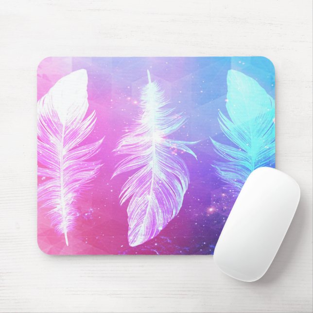 Beautiful Feathers in Space Mousepad (Mit Mouse)