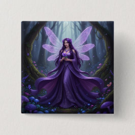 Beautiful February Amethyst Fairy Button