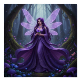 Beautiful February Amethyst Fairy Poster