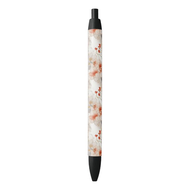Beautiful Feminine Peach Red White Floral Kugelschreiber (Vorderseite Vertikal)