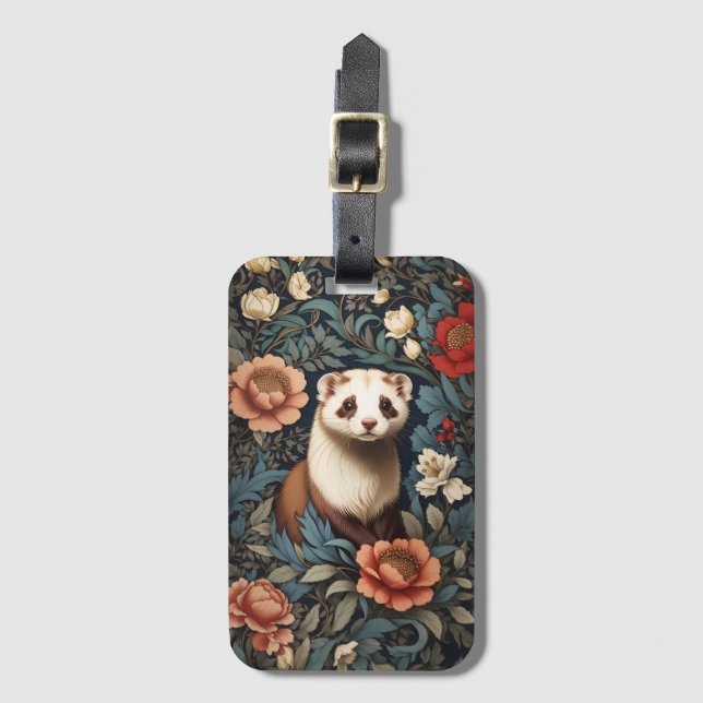 Beautiful Ferret William Morris Inspiriert Gepäckanhänger (Vorderseite Vertikal)
