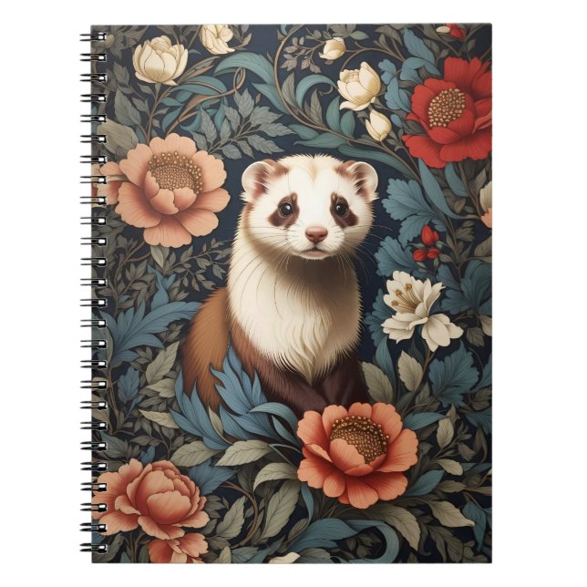 Beautiful Ferret William Morris Inspiriert Notizblock (Vorderseite)