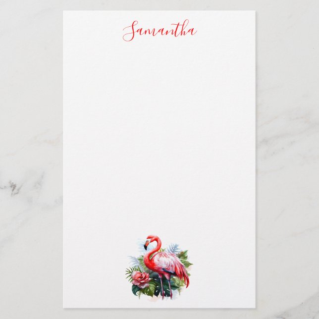 Beautiful Flamingo Stationery Briefpapier (Vorderseite)