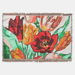 Beautiful Floral Bouquet Tulips Kontur Decke