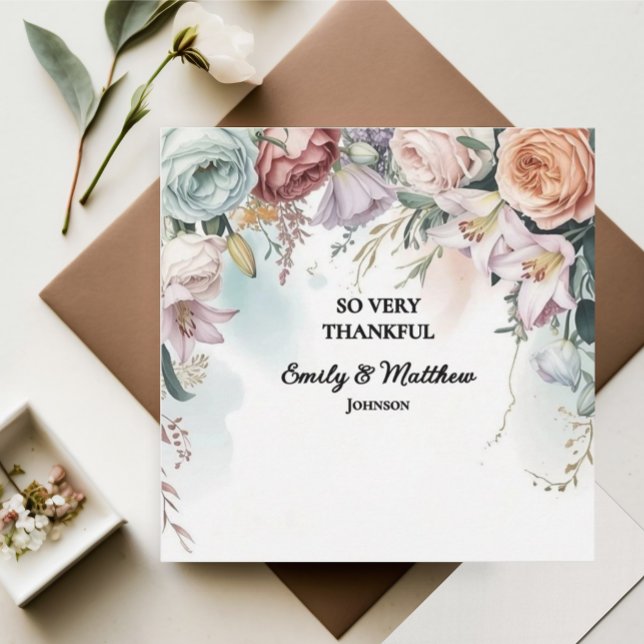 Beautiful Floral Bouquet Vielen Dank Karte (Von Creator hochgeladen)