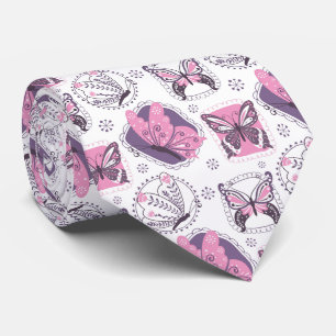 Beautiful Floral Butterfly Garden Neck Tie Krawatte