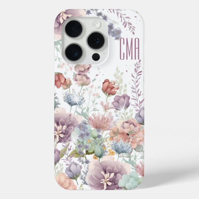 Beautiful Floral | DIY Monogram Case-Mate iPhone Hülle (Rückseite)