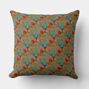 Beautiful Floral mehrfarbiges Muster Red Blue Kissen