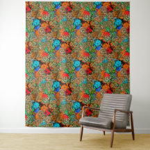 Beautiful Floral mehrfarbiges Muster Red Blue