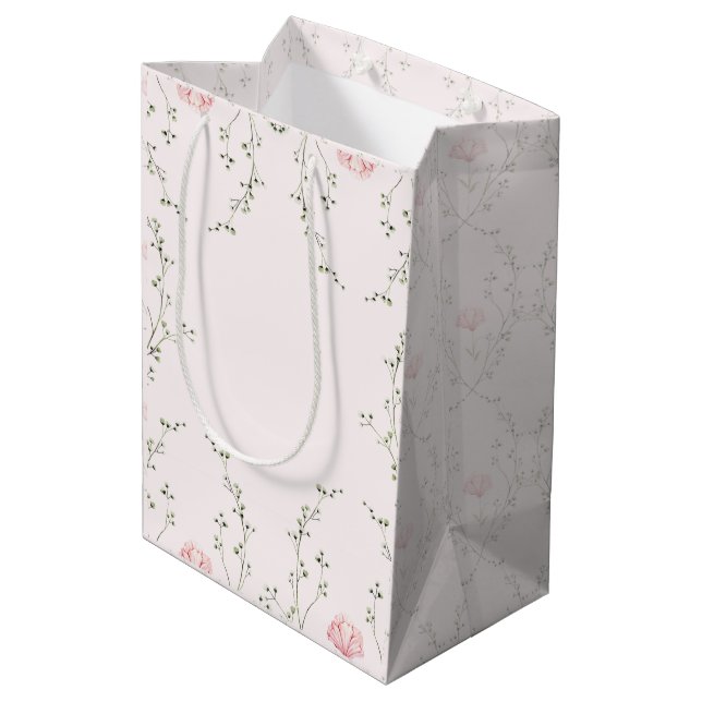 Beautiful Floral  Mittlere Geschenktüte (Rückseite Schrägansicht)