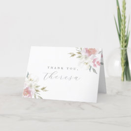 Beautiful Floral Quinceanera Vielen Dank Dankeskarte