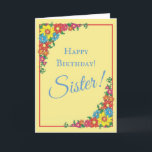 Beautiful Floral Sister Birthday Card Karte<br><div class="desc">Beautiful Floral Sister Birthday Card</div>