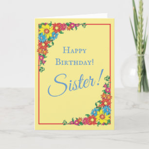 Beautiful Floral Sister Birthday Card Karte