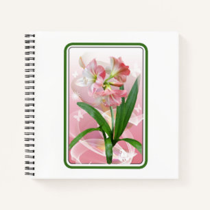 Beautiful Floral Themed Amaryllis Notizbuch