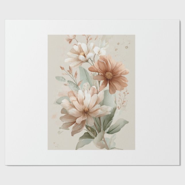 beautiful flower design  geschenkpapier (Flach)
