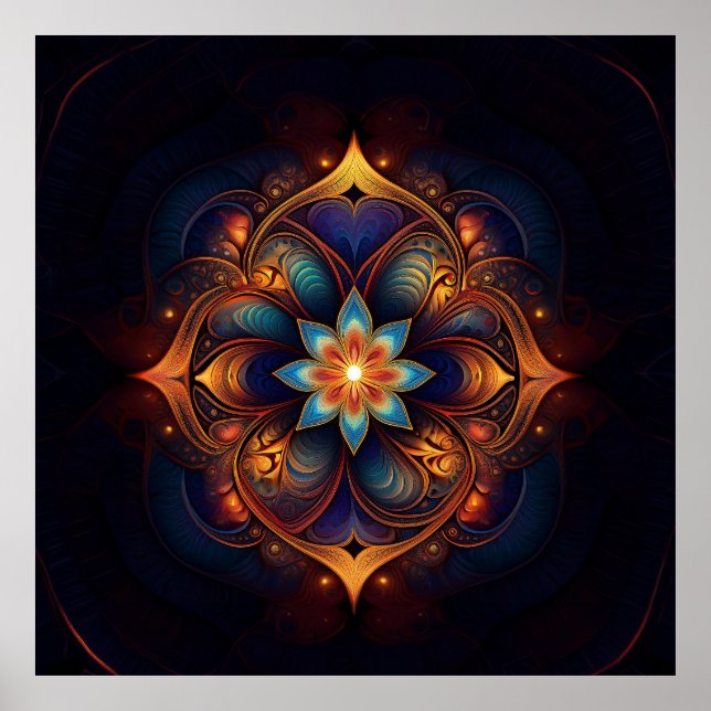 Beautiful Fractal Lily Poster (Vorne)