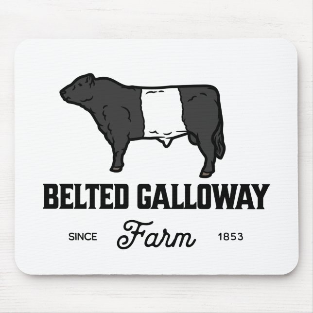 Beautiful Galloway Kuh rund Abzeichen oder Design Mousepad (Vorne)