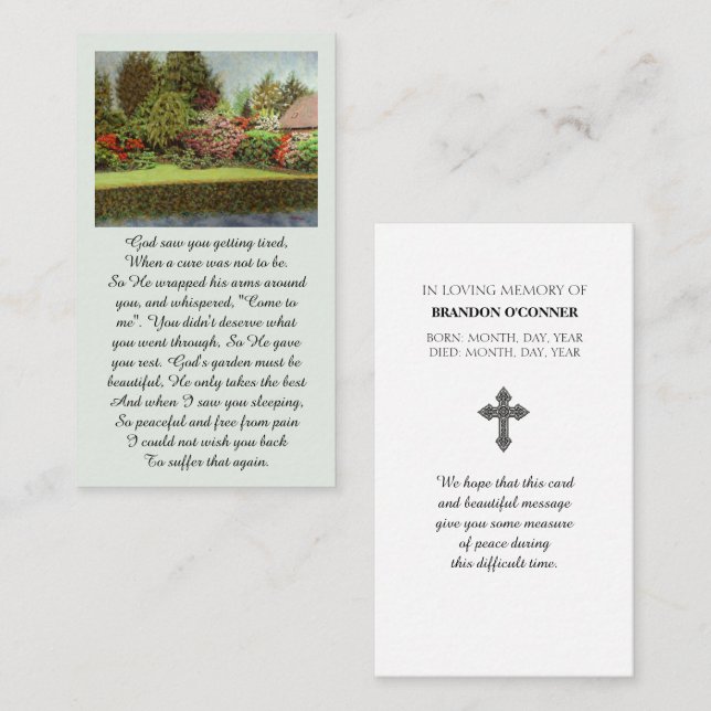 Beautiful Garden Scene Purple Red Blue Green Visitenkarte (Vorne/Hinten)