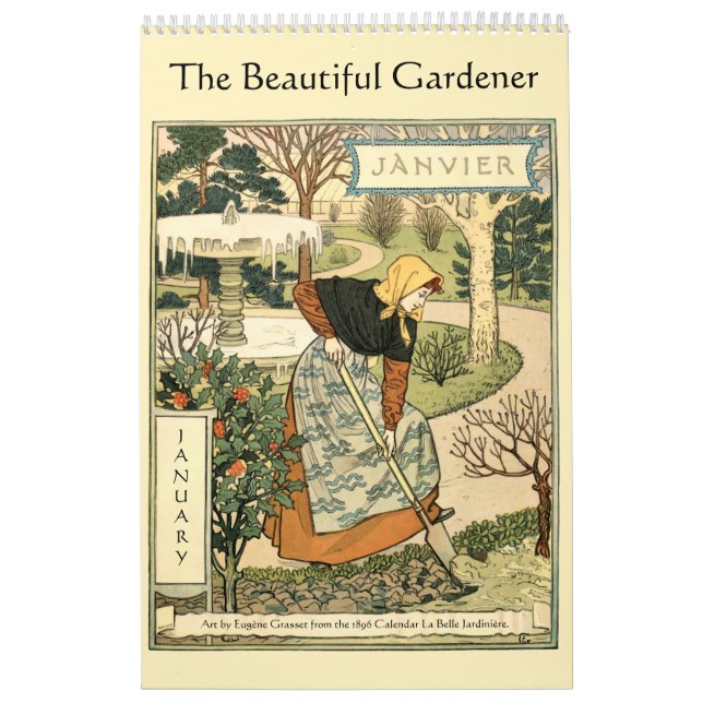 Beautiful Gardener Art Nouveau by Grasset Calendar Kalender (Titelbild)